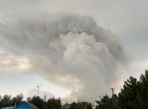 В полях под Темрюком вспыхнул мощный пожар В полях под Темрюком вспыхнул мощный пожар