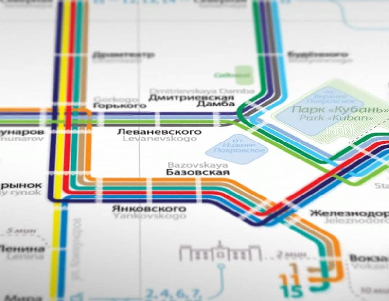 Схема трамвайных маршрутов краснодар